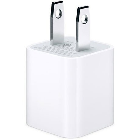 شارژر اپل توان 5 وات دو پین اصل + هدیه 1 عدد کابل