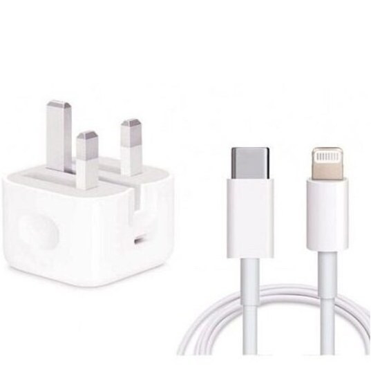 شارژر اپل توان 20 وات سه پین اورجینال مناسب iPhone 13 Pro Max و iPhone 12 Pro Max + همراه کابل اورجینال